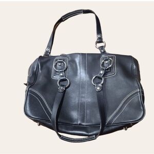 Coach M0693 10581 Soho Satchel Large Carryall Black Leather Purse Bag